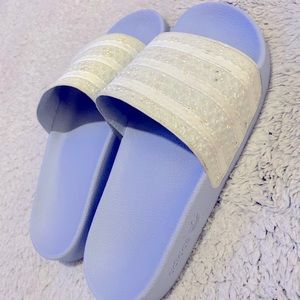 Adidas baby blue slides